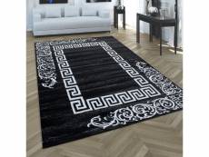 Roi - tapis à motifs baroques - noir et blanc 200