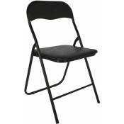 Spetebo - Chaise pliante en métal avec dossier / revêtement en plastique - couleur : noir