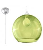 Suspension BALL verre/acier vert/chrome 1 ampoule