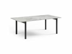 Table basse 120x60 cm céramique gris marbré laqué