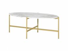 Table basse ovale michal marbre et dorée