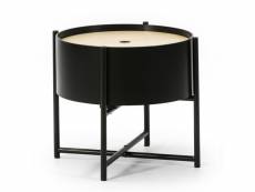 Table basse ronde table auxiliaire kobe couleur noir