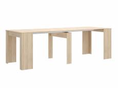 Table console extensible en chêne naturel - longueur