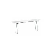 Table de formation pliante plateau gris clair l 200 x p 40 cm - piétement aluminium - Maxiburo - Aluminium