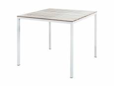 Table de jardin carrée cora en aluminium blanc et
