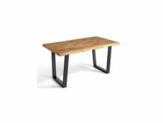 Table de repas rectangulaire bois brut-métal - whangarei n°1 - l 160 x l 90 x h 76 cm - neuf