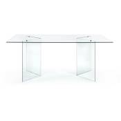 Table de salle à manger design rectangulaire en verre L180 - idora - Transparent