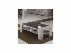 Table de salon 130 cm moderne couleur chêne gris angus-l