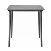 Table en acier inoxydable graphite mat fine texture