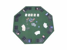 Table plateau de poker casino octogonal pliable pour 8 joueurs 120cm