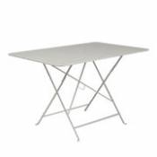 Table pliante Bistro / 117 x 77 cm - 6 personnes - Trou parasol - Fermob gris en métal