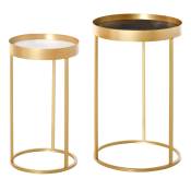 Tables gigognes rondes style art déco métal doré