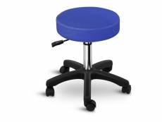 Tabouret chaise siège de bureau à roulette bleu helloshop26 14_0003754
