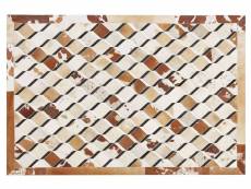 Tapis patchwork en cuir marron 160 x 230 cm serinova