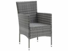 Vidaxl chaises de salle à manger de jardin 4 pcs résine tressée gris
