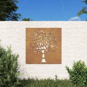 Vidaxl - Décoration murale jardin 55x55 cm acier corten