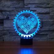 Wewoo Lampe colorée de Tableau de lumière de vision de la forme 3D LED de coeur de vitesseversion de remplissage de contact