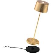 Zafferano Olivia Pro Lampe de Table, Lampe Portable Rechareable, IP65, Or, 35 cm