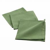 3 serviettes de tables unies - Kaki - 40 x 40cm