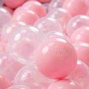 50 ∅ 7Cm Balles Colorées Plastique Pour Piscine Enfant Bébé Fabriqué En eu, Rose Poudré/Transparent - rose poudré/transparent - Kiddymoon