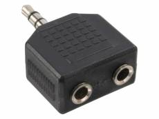 Adaptateur audio, inline®, 3,5mm jack mâle à 2x 3,5mm jack bu, stéréo