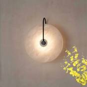 Applique Murale led Ronde Design Moderne Lampe Murale Extérieure/Intérieure en Marbre et Métal Lampe de Nuit Décorative Lampe de Chambre Éclairage
