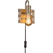 Applique vintage dimmable lampe en bois rétro design