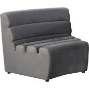 Assise pour canapé modulable en velours gris