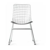 Chaise en métal chrome Wire - HKliving