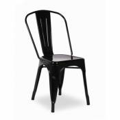 Chaise noir mat en métal Bengal