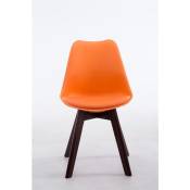 CLP - Chaise de style moderne avec cadre en bois foncé et assis dans différentes couleurs comme colore : Orange