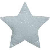 Coussin étoile à motifs métallisés Bleu ciel 40x40