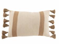 Coussin plage rayure rectangle taupe