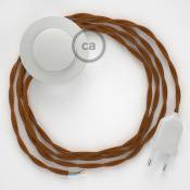 Creative Cables - Cordon pour lampadaire, câble TM22 Effet Soie Whiskey 3 m. Choisissez la couleur de la fiche et de l'interrupteur! | Blanc