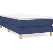 Design In - Sommier à ressorts de lit Résistant et confortable, Tapissier à lattes, Bleu 90x200 cm Tissu OIB8088E