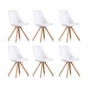 Designetsamaison - Lot de 6 chaises scandinaves blanches - Helsinki Blanc