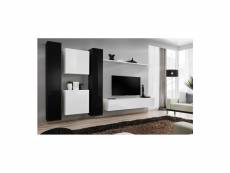 Ensemble meuble tv mural - switch vi - 330 cm x 180 cm x 40 cm - noir et blanc