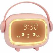 Groofoo - Réveil enfants réveil numérique pour enfants pour filles garons horloge numérique ange réveil réveil (rose)