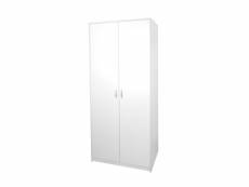 Harmony - armoire 2 portes - 2 étagères + tringle - 85x55x193 cm - meuble de rangement - blanc