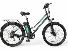 Hitway vélo électrique, e-bike avec pneu 26”,moteur 250w,shimano 7 vitesses, batterie au lithium amovible noir HITWAY