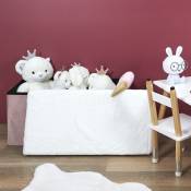 Home Deco Kids - coffre banc pliable rose imitation fourrure leo