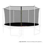 Kaia Sports Filet intérieur de sécurité pour trampoline avec bouchons hauts de perches et ficelle : ø 14Ft, 6 Perches