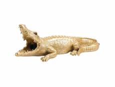 Lampe animal doré en résine crocodile