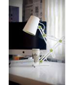Lampe de Table Looker 1 Ampoule E27, blanc mat/vert