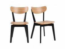 Lot de 2 chaises bicolores en bois clair et roxy