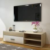 Made4us - Meuble TV Yoram 120 cm chêne/blanc