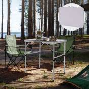 Ml-design - Table de Camping en Aluminium, 75x55x68/32,5