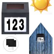 Numéro de maison solaire avec panneau solaire pour l'extérieur Anthracite - Aufun