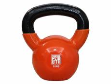 Orange gym kettlebell en vinyle 8 kg rouge