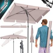 Parasol rectangulaire avec housse 2en1 et sac de transport Parasol de terrasse Parapluie 200 × 125cm pour balcon, jardin et terrasse Taupe - Kesser